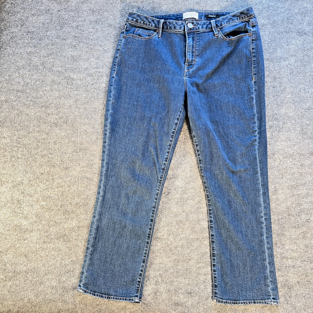 Parker Smith Straight Leg Jeans Womens 32 Blue Stretch Denim Mid Rise